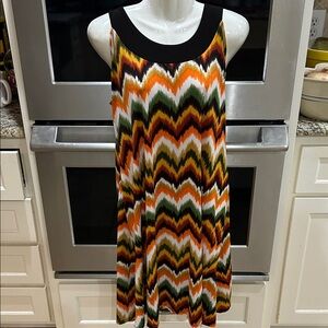 Chevron Pattern Sleeveless Dress